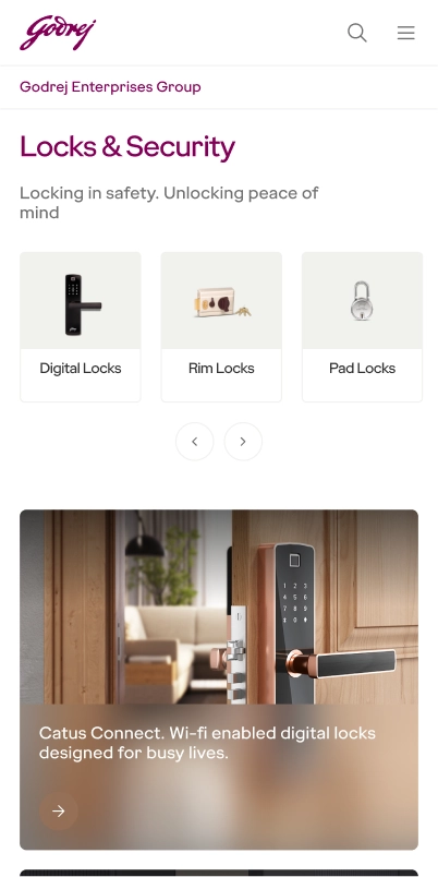 Mobile category landing page